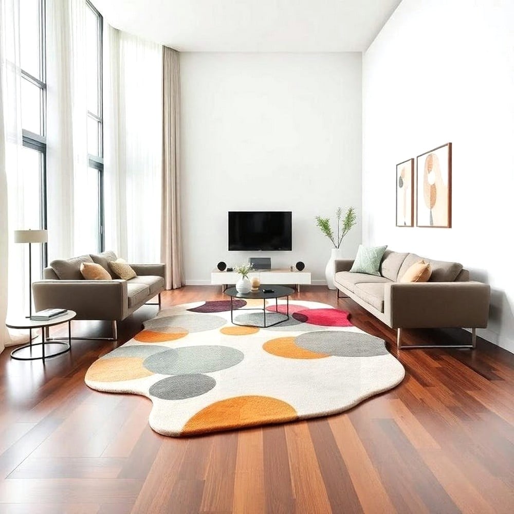 Handcrafted Dot Pattern Organic Living Room Rug
